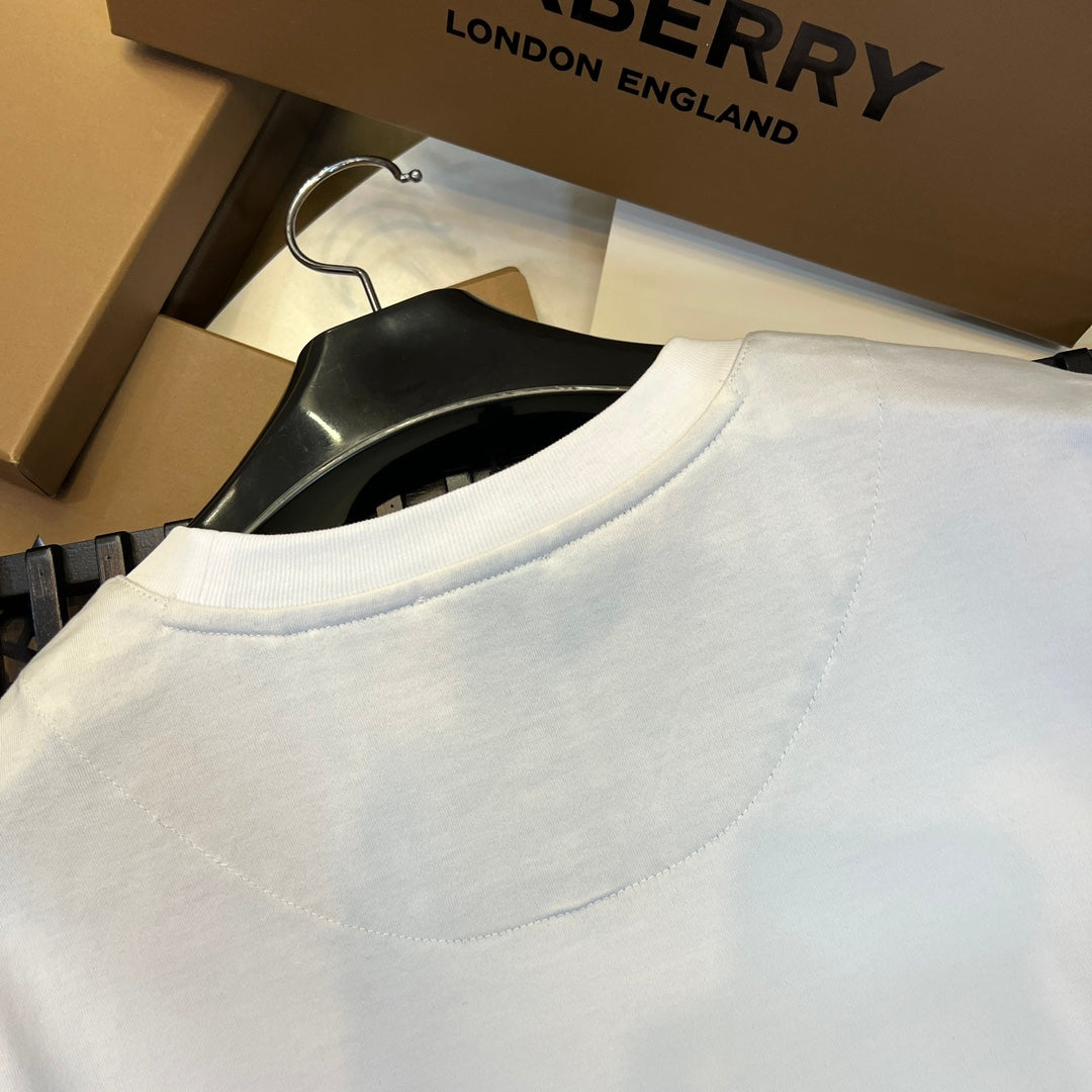 Burberry T-Shirt Without Collar 'White & Beige' - Banlieue91