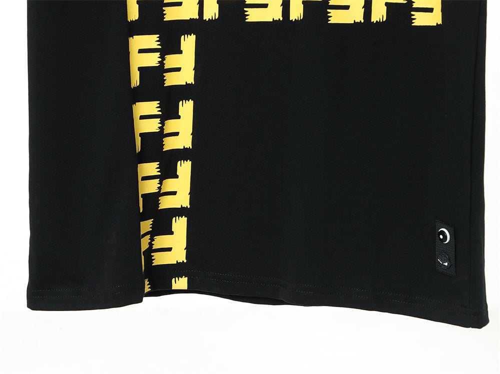 Fendi T-Shirt without Collar 'Black-Yellow' - Banlieue91