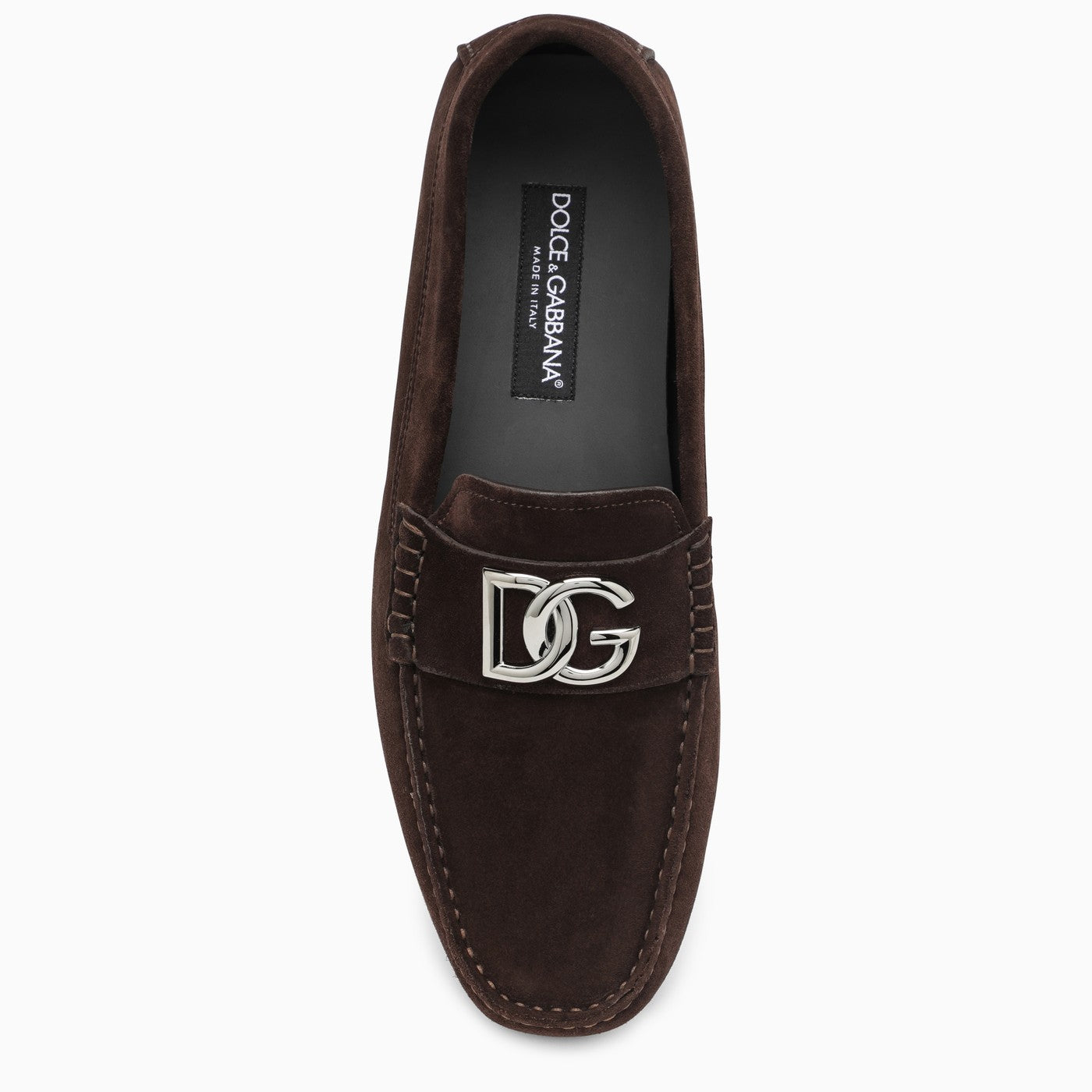 Dolce&Gabbana Brown Suede Loafer With Logo - Banlieue91 -