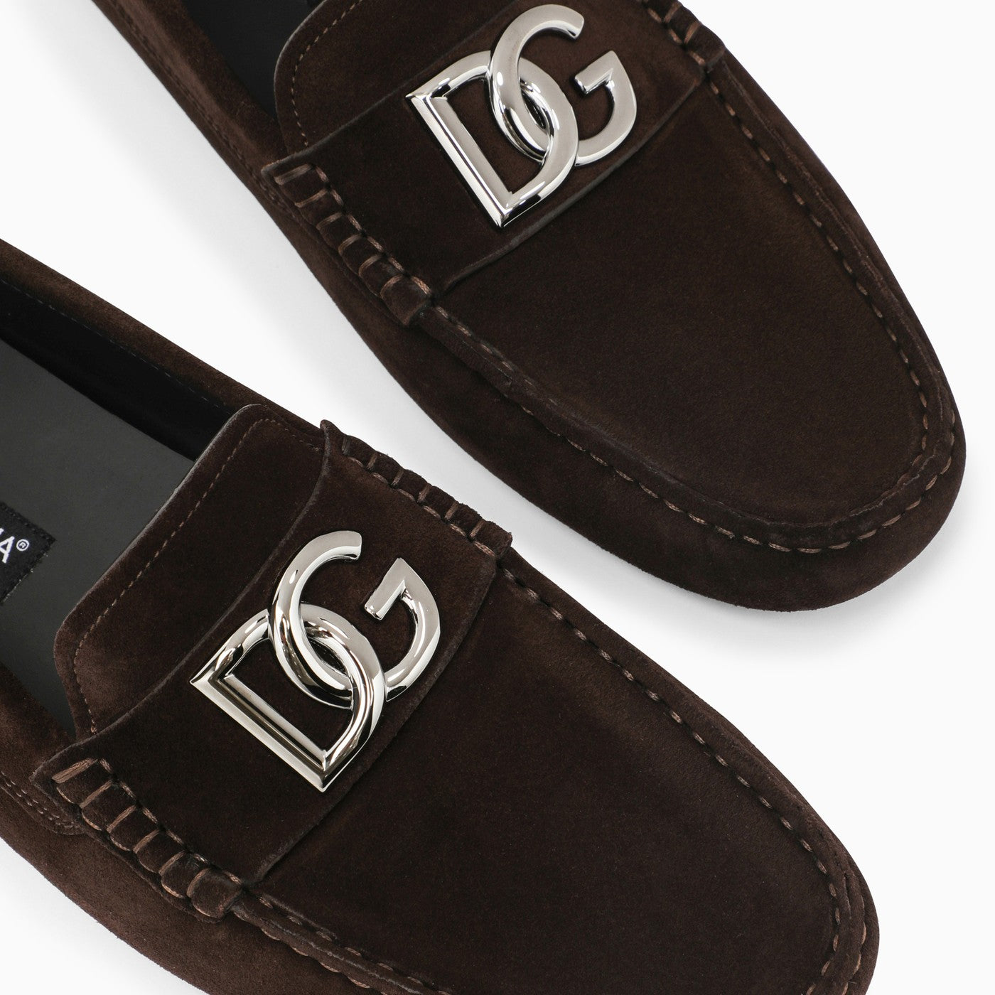 Dolce&Gabbana Brown Suede Loafer With Logo - Banlieue91 -