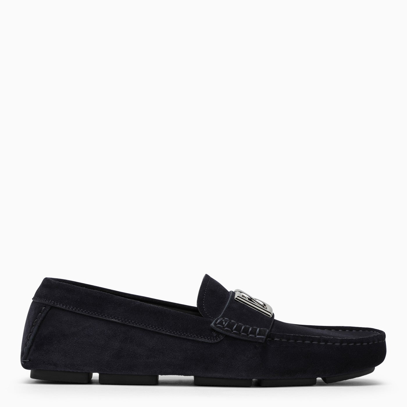 Dolce&Gabbana Blue Suede Loafer With Logo - Banlieue91 -