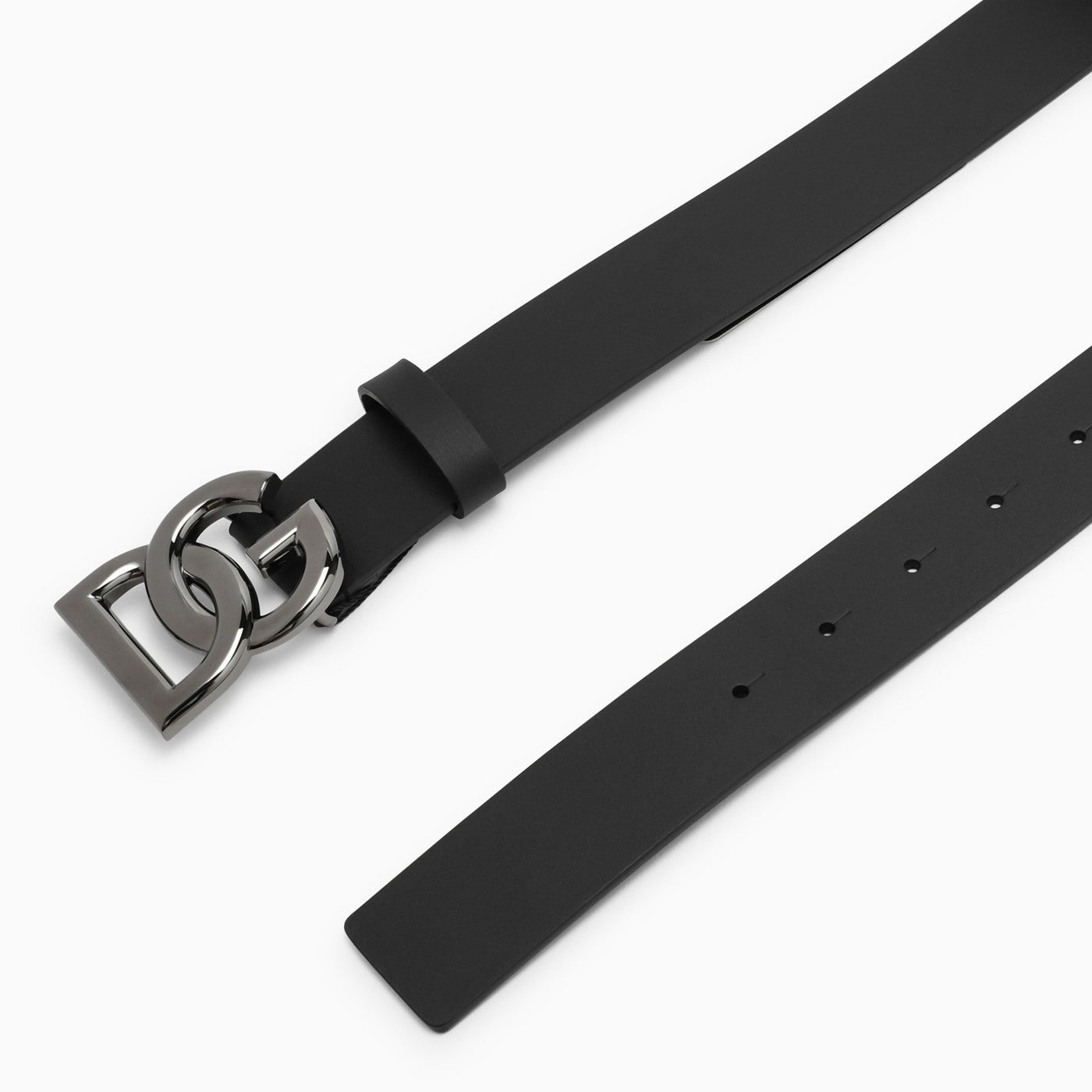 Dolce&Gabbana Black Belt With Rutenium Dg Plaque - Banlieue91 -