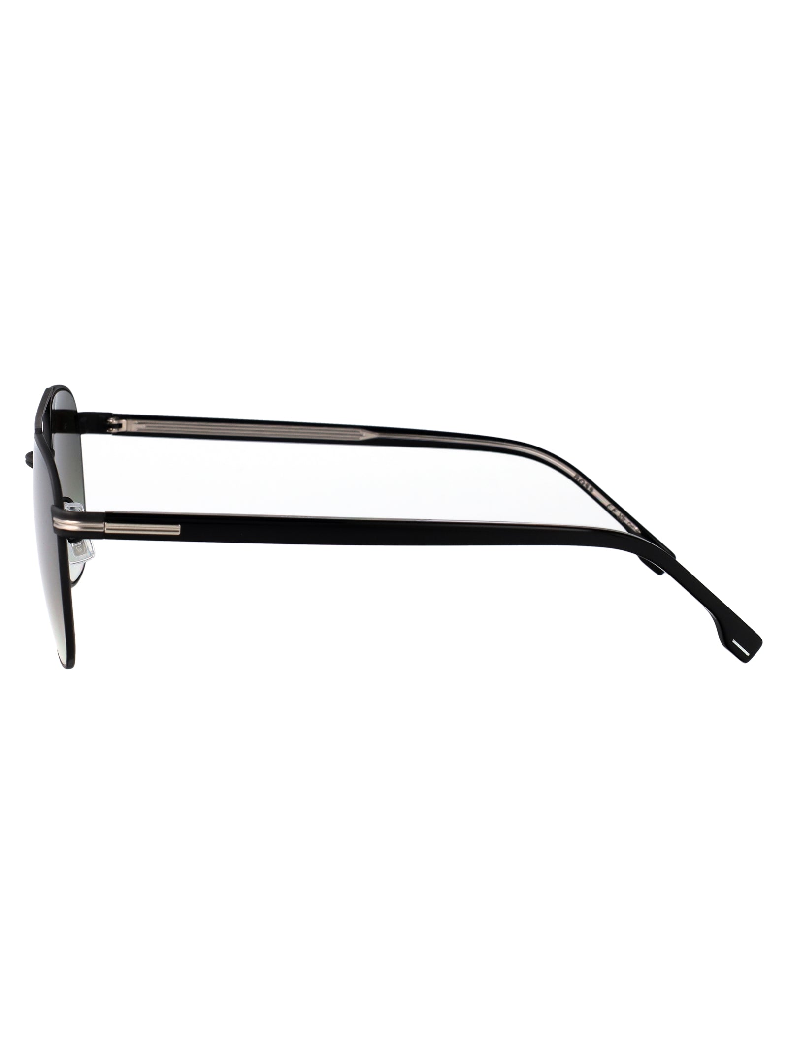 BOSS Matte Silver Black Stainless Steel Sunglasses for Men - Banlieue91 -