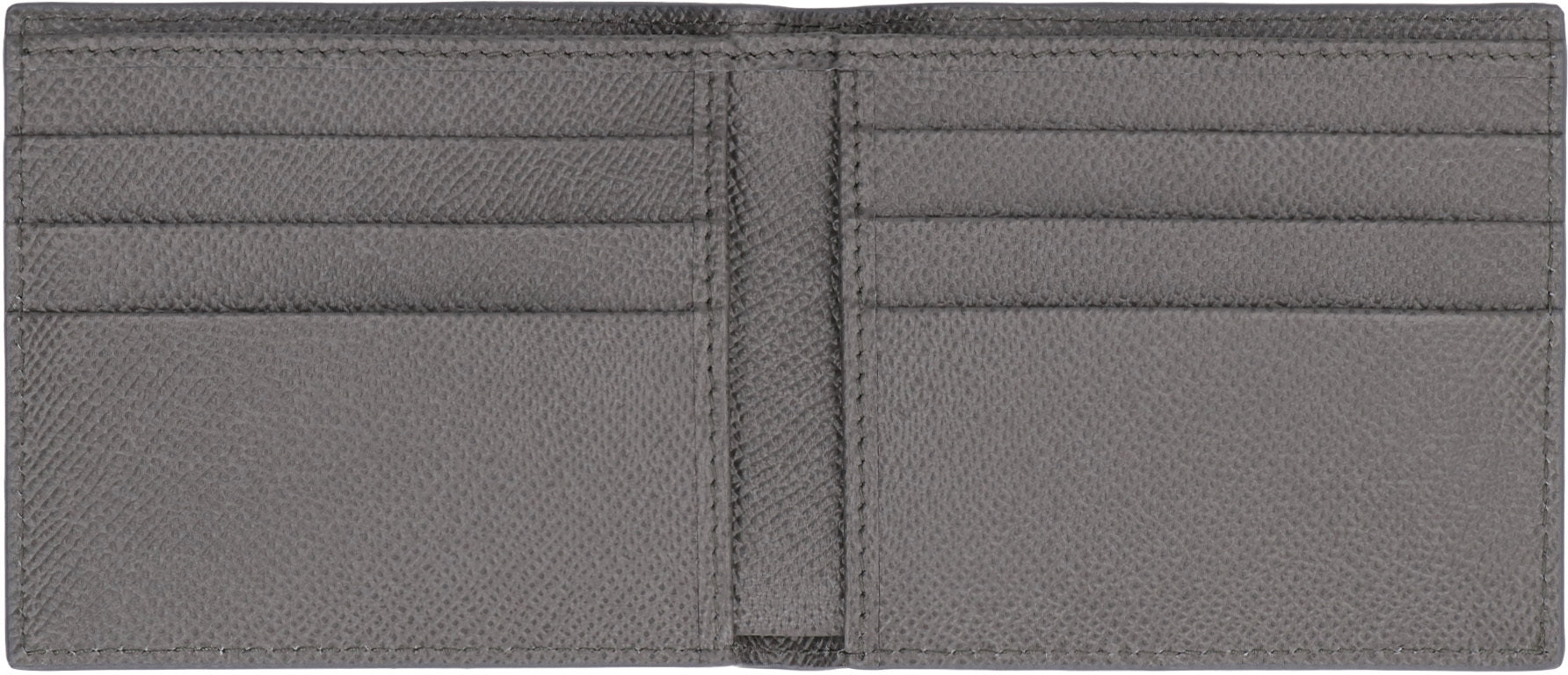 DOLCE & GABBANA Leather Flap-Over Wallet - Compact Size - Banlieue91 -