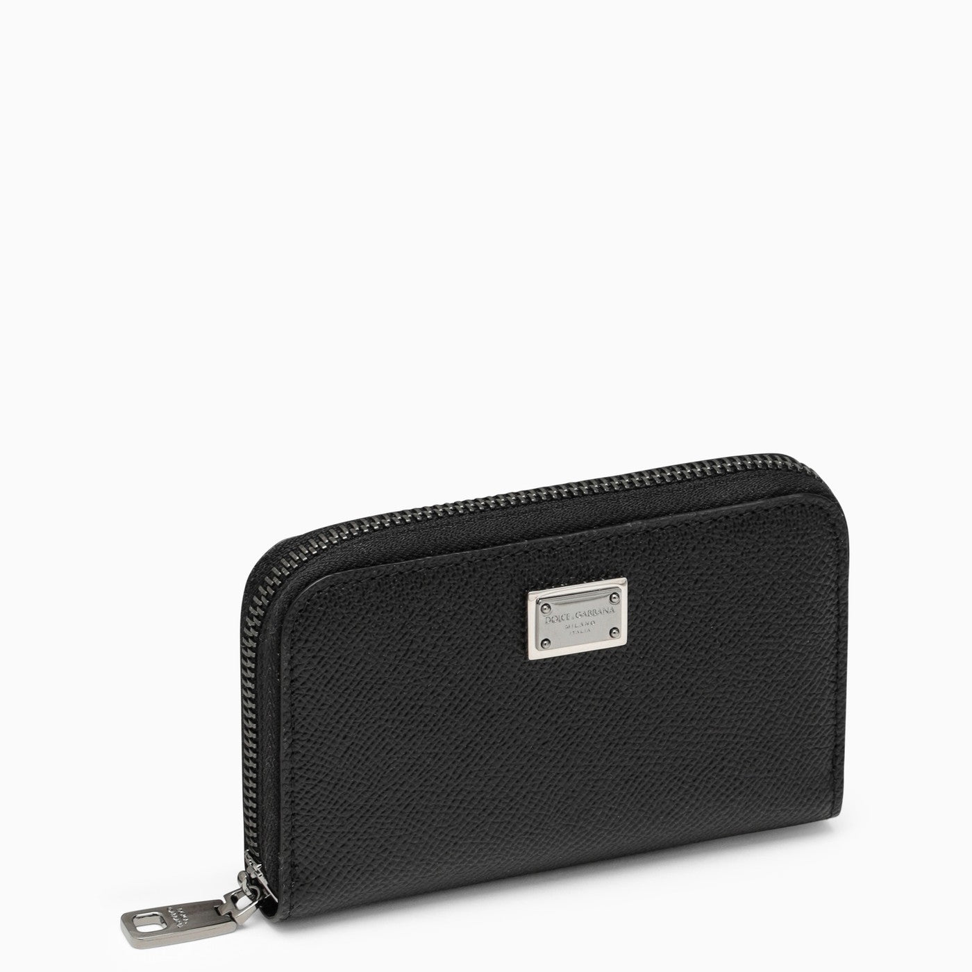 Dolce&Gabbana Black Dauphine Leather Zipped Wallet - Banlieue91 -