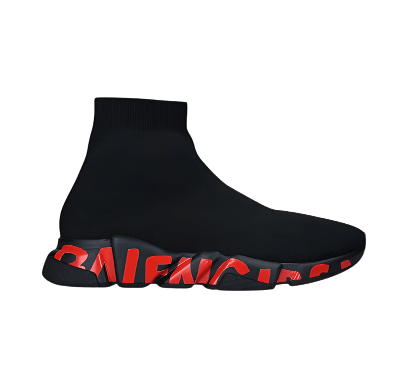 Balenciaga Speed Trainers Graffiti Black Red - Banlieue91