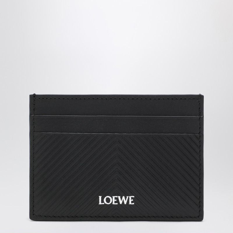 LOEWE Mini Textured Chevron Leather Cardholder - Banlieue91 -