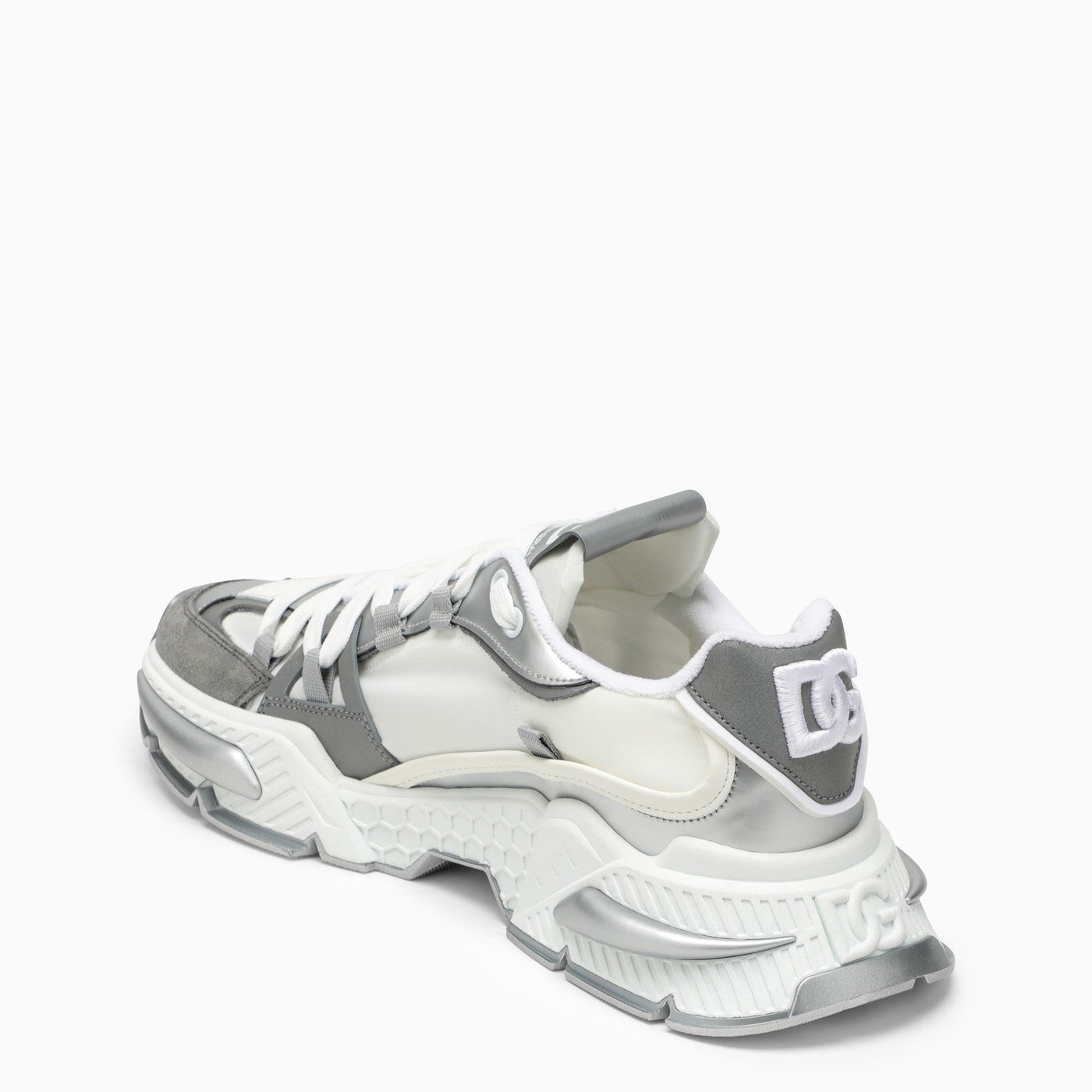Dolce&Gabbana Air Master Silver/White Fabric Sneaker - Banlieue91 -
