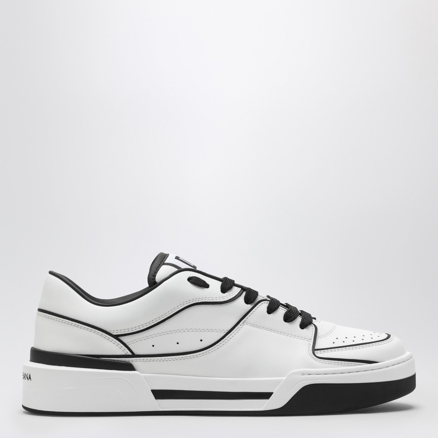 Dolce&Gabbana New Roma White/Black Leather Low Sneaker - Banlieue91 -