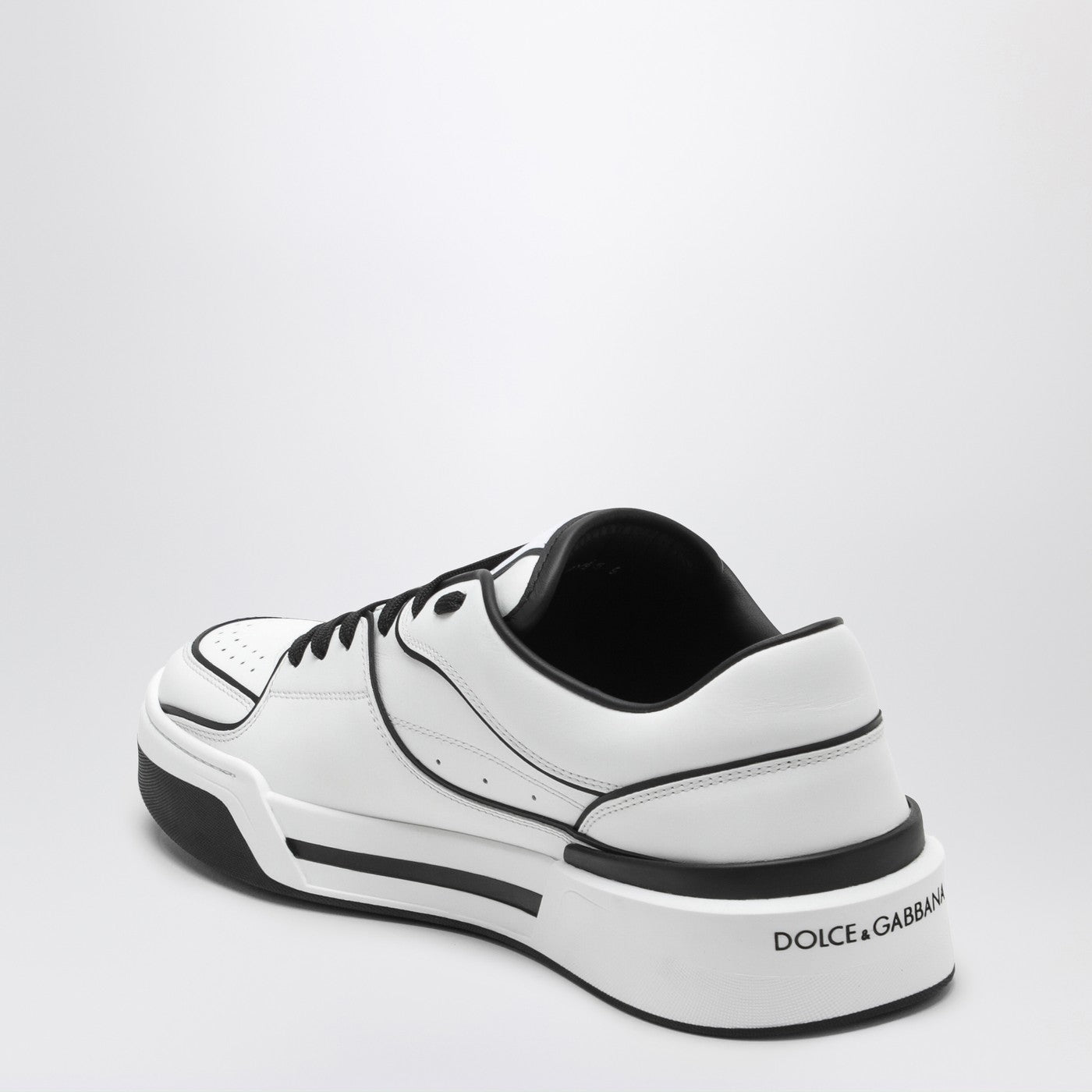 Dolce&Gabbana New Roma White/Black Leather Low Sneaker - Banlieue91 -
