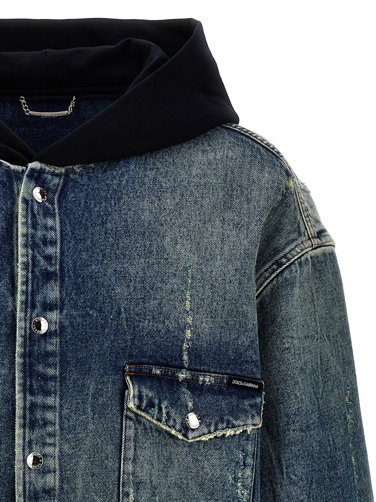 Dolce & Gabbana Denim Hooded Overshirt - Banlieue91 -
