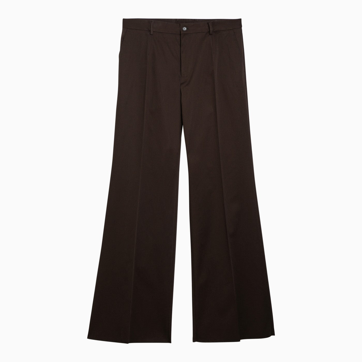 Dolce&Gabbana Brown Flared Cotton Trousers - Banlieue91 -