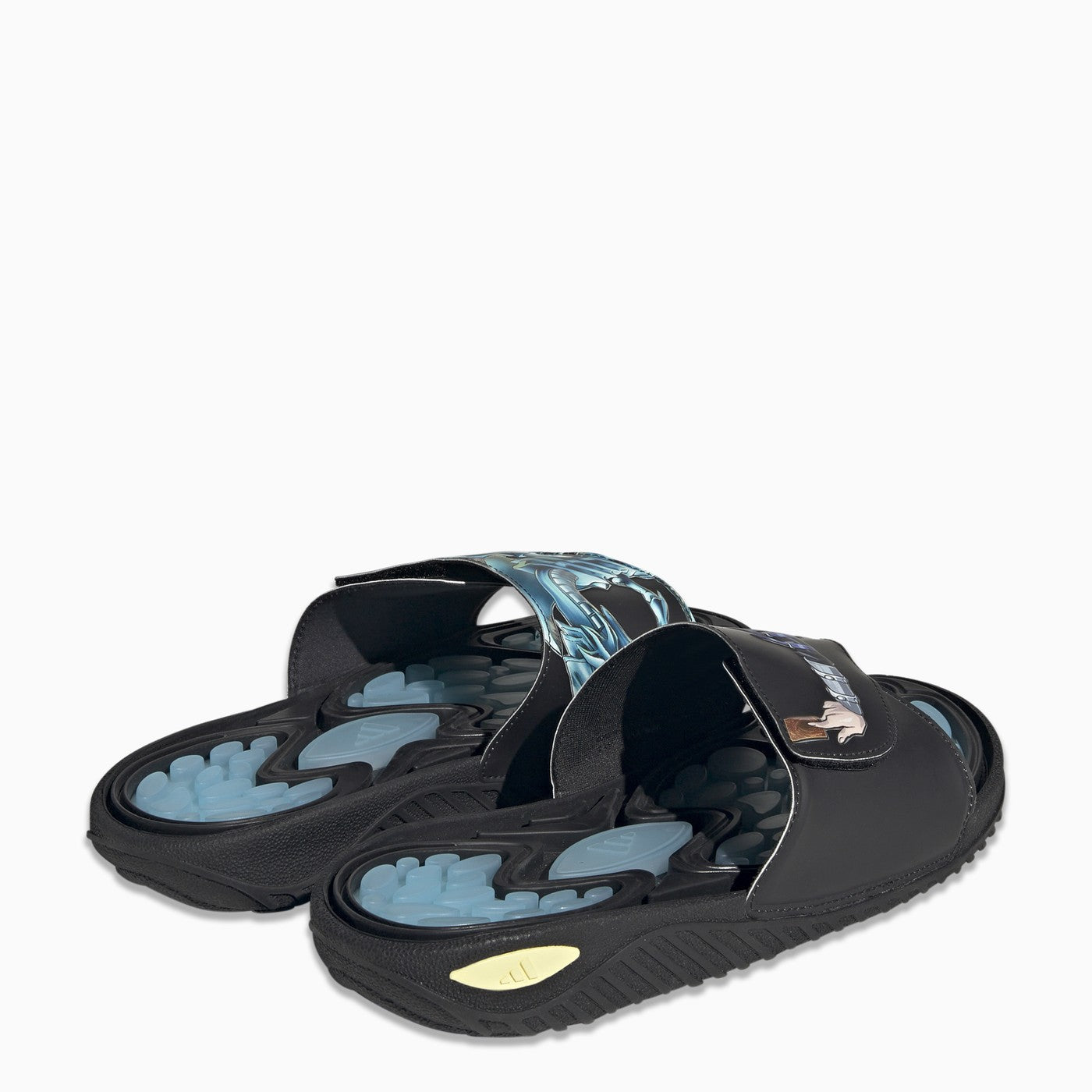 Adidas Originals Reptossage Hook And Loop Black/Blue Slides - Banlieue91 -