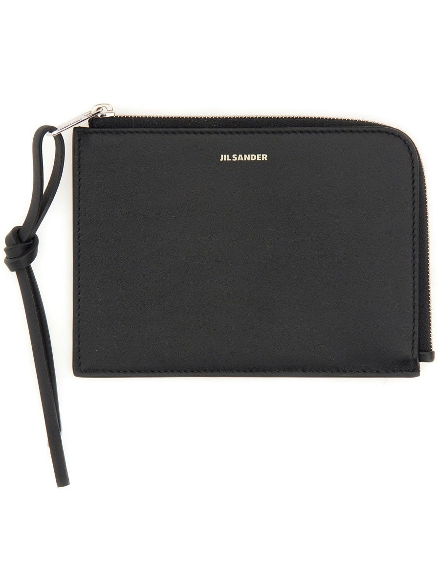 JIL SANDER Mini Leather Wallet with Logo - Banlieue91 -