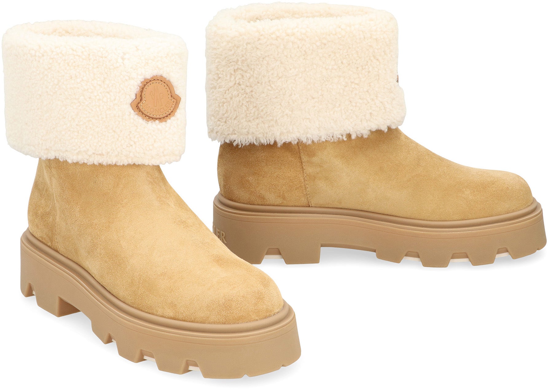 MONCLER Suede and Shearling Ankle Boots for Women - Banlieue91 -