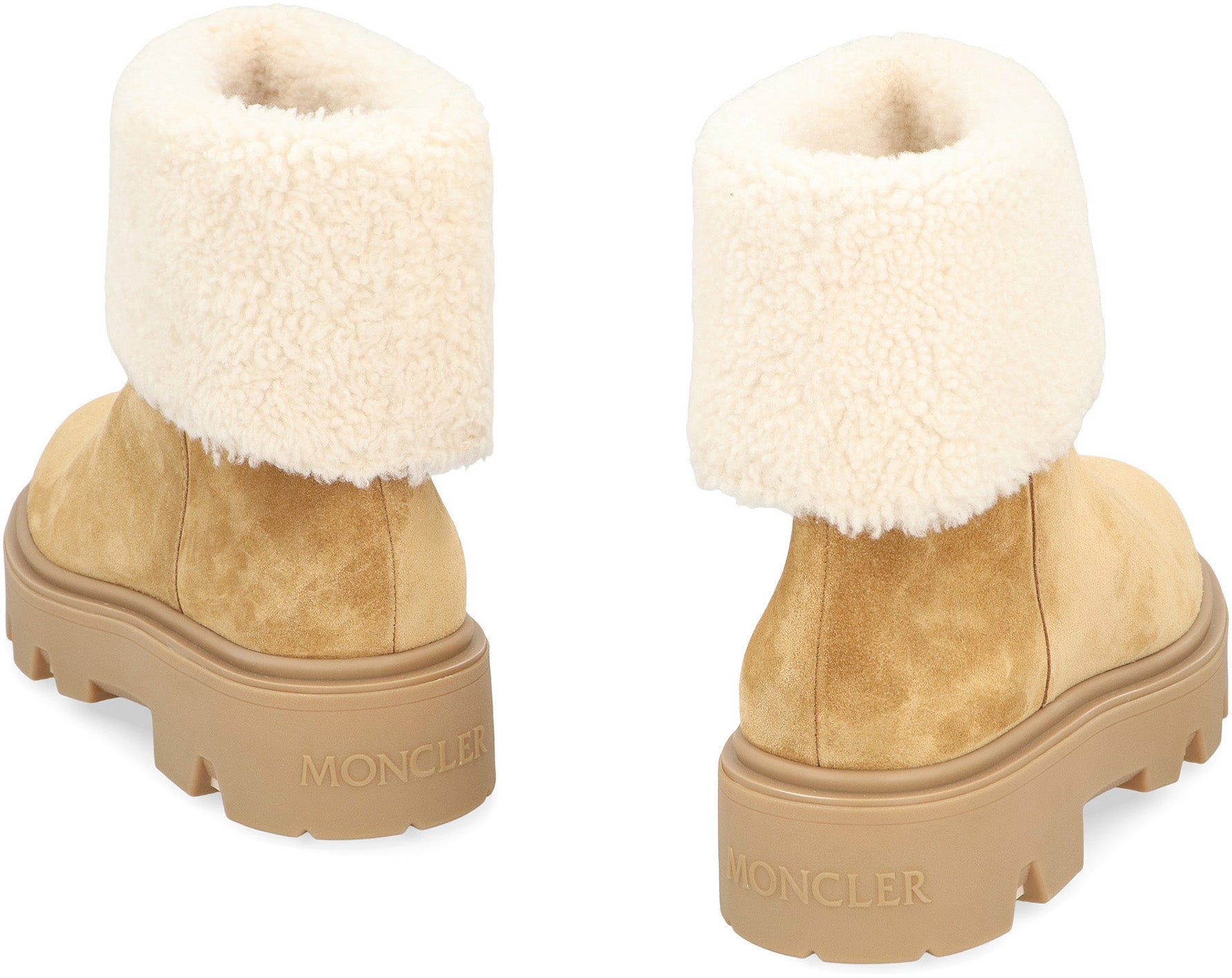 MONCLER Suede and Shearling Ankle Boots for Women - Banlieue91 -