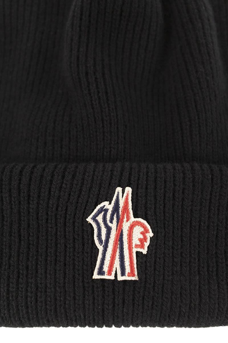 MONCLER GRENOBLE Wool Beanie with Logo Patch - Banlieue91 -