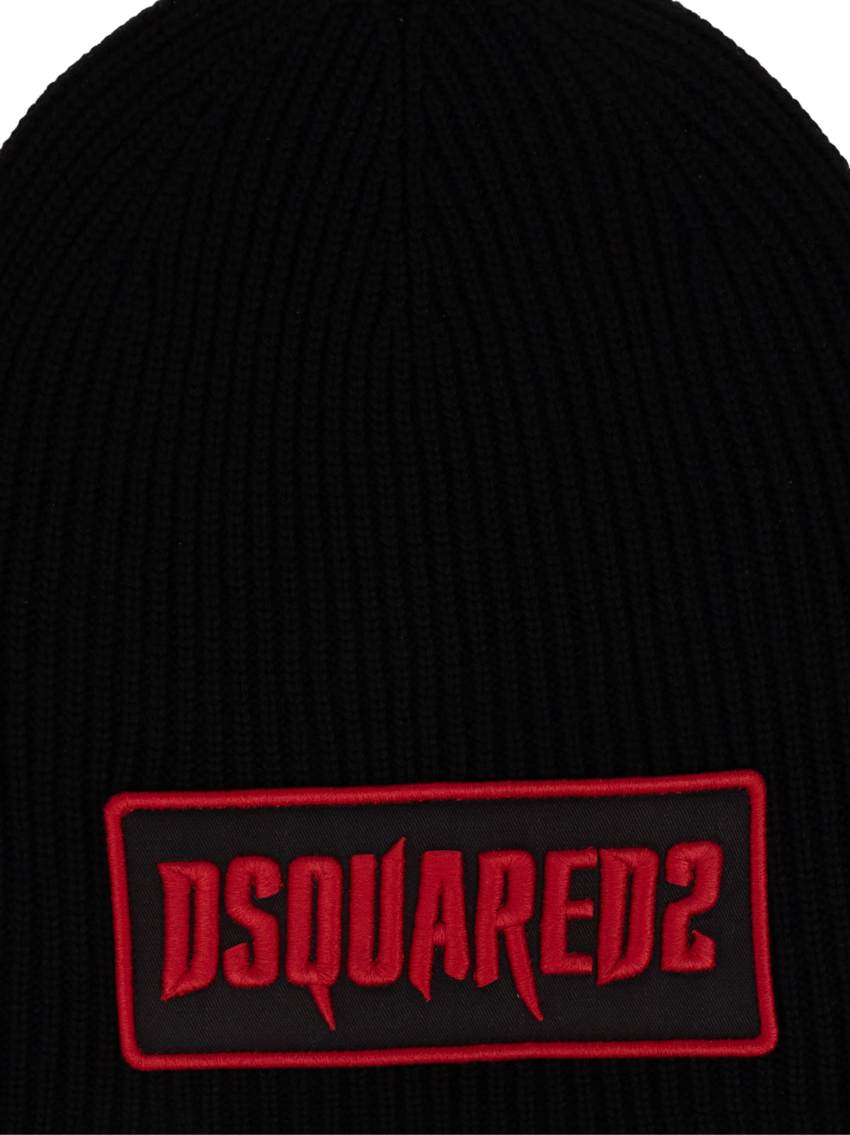 DSQUARED2 Gothic Logo Patch Knit Wool Beanie - Banlieue91 -