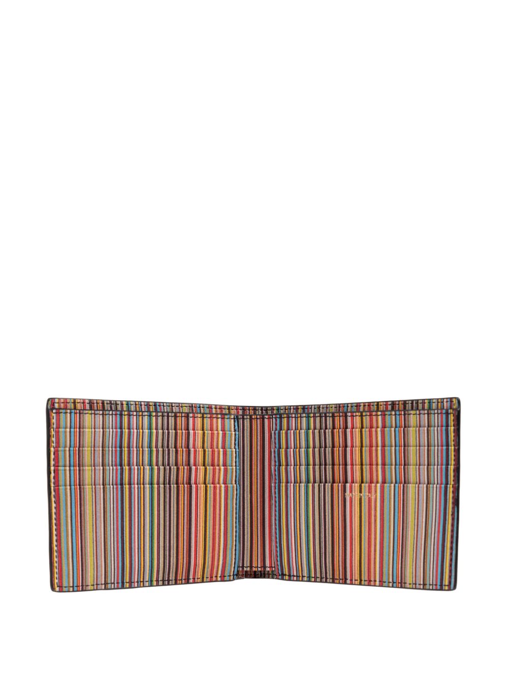 PAUL SMITH Men's Mini Leather Bifold Wallet with Vertical Stripe Pattern - Banlieue91 -