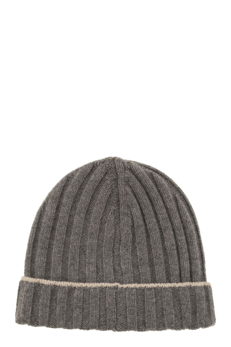 BRUNELLO CUCINELLI Chunky Ribbed Cashmere Beanie - Banlieue91 -