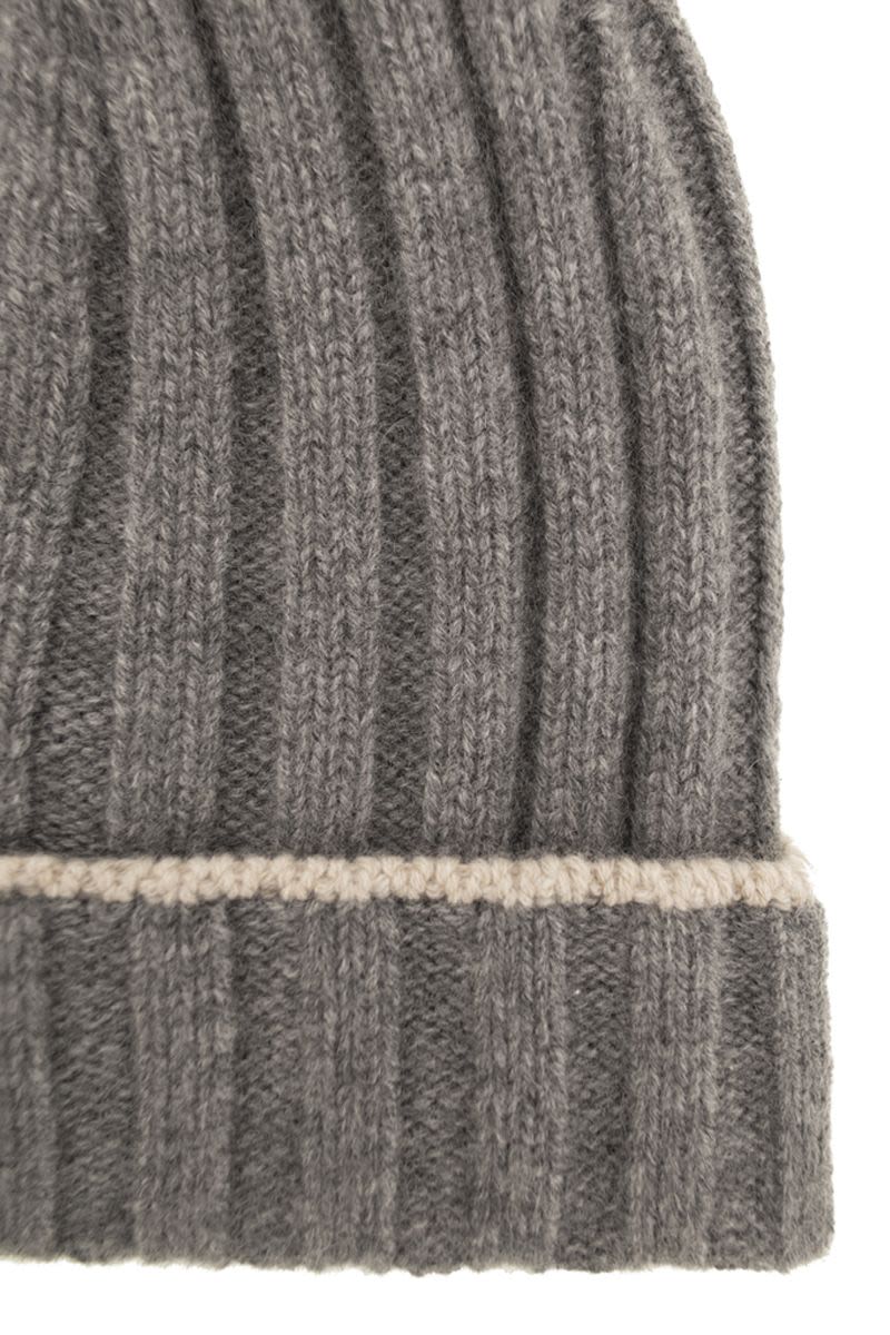 BRUNELLO CUCINELLI Chunky Ribbed Cashmere Beanie - Banlieue91 -