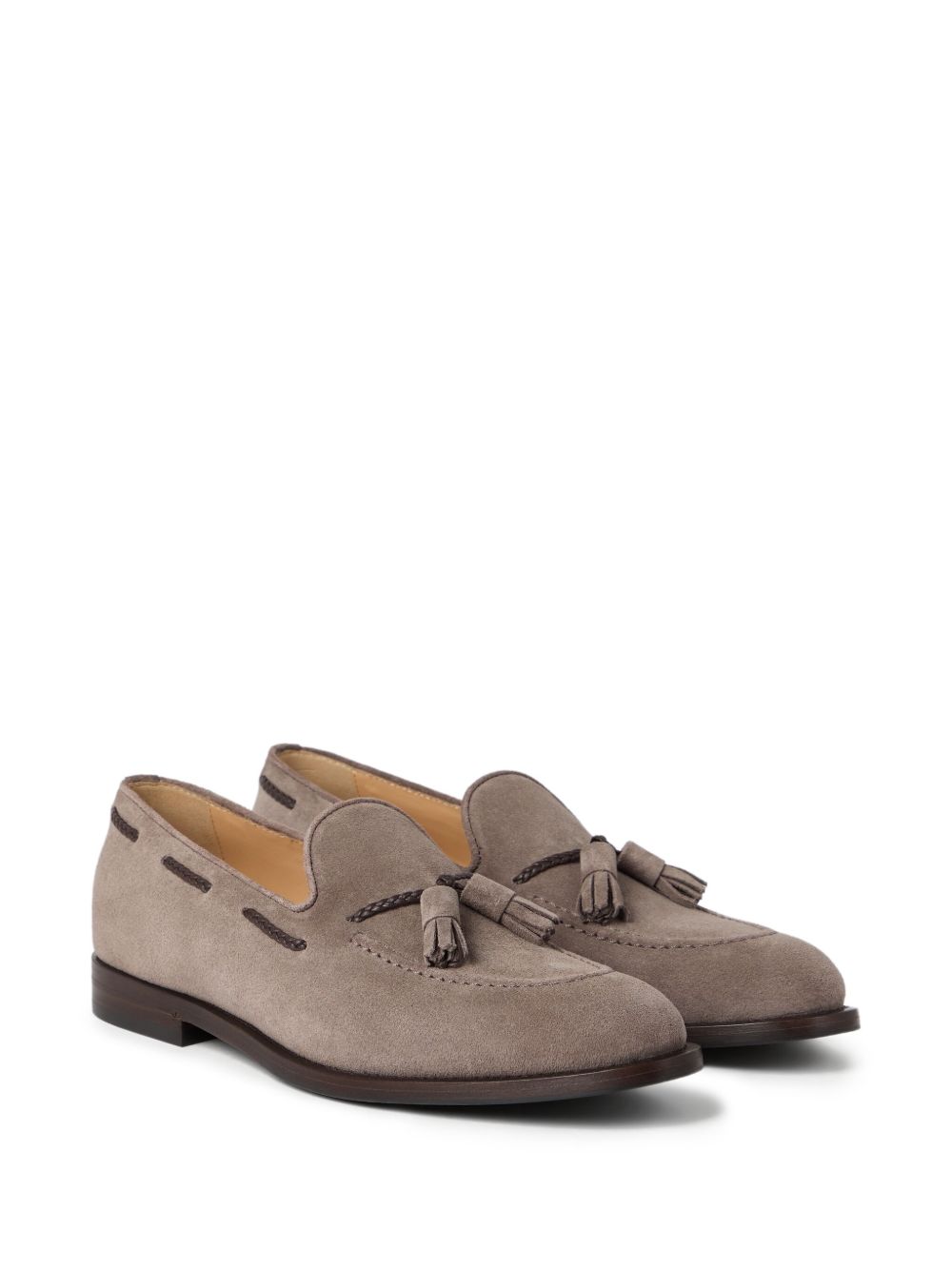BRUNELLO CUCINELLI Men's Suede Loafers with Tassel Embellishment - Banlieue91 -