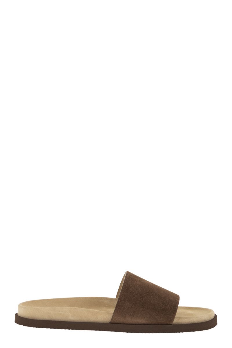BRUNELLO CUCINELLI Flat Suede Sandals for Men - Banlieue91 -