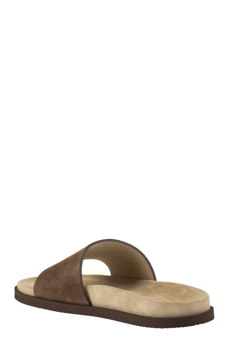 BRUNELLO CUCINELLI Flat Suede Sandals for Men - Banlieue91 -