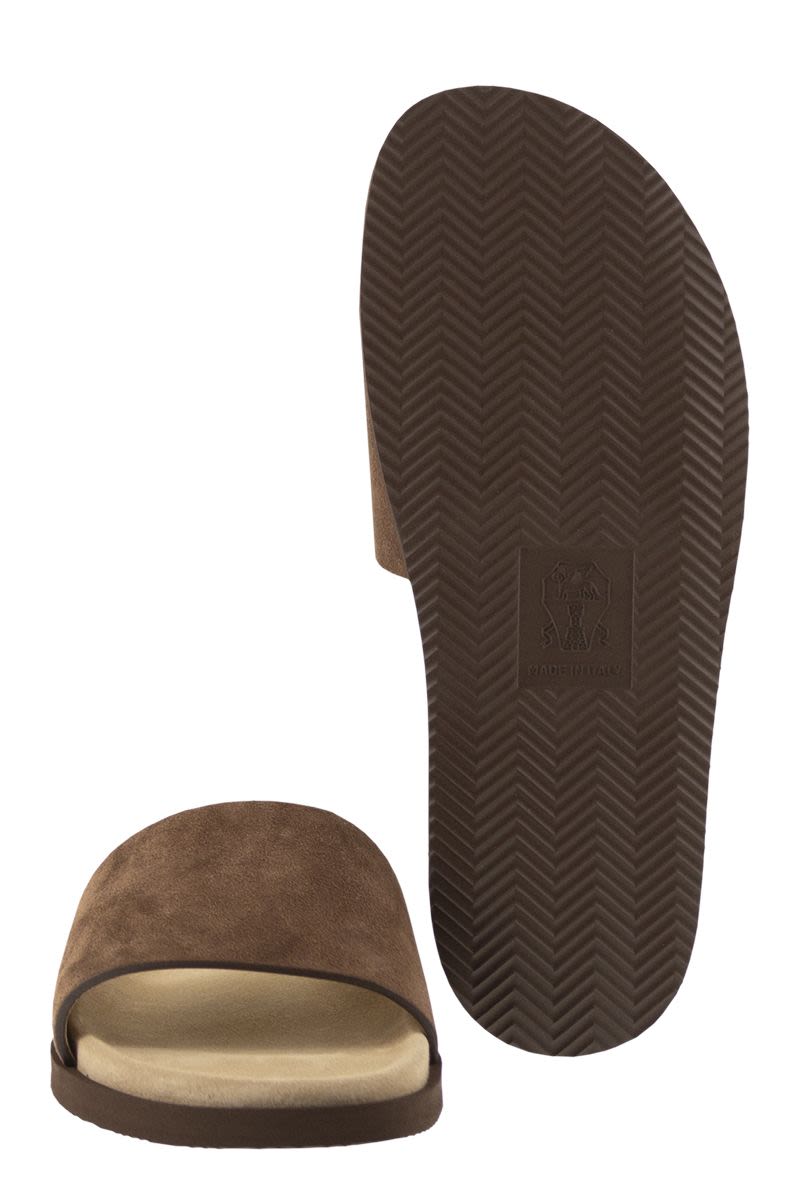 BRUNELLO CUCINELLI Flat Suede Sandals for Men - Banlieue91 -