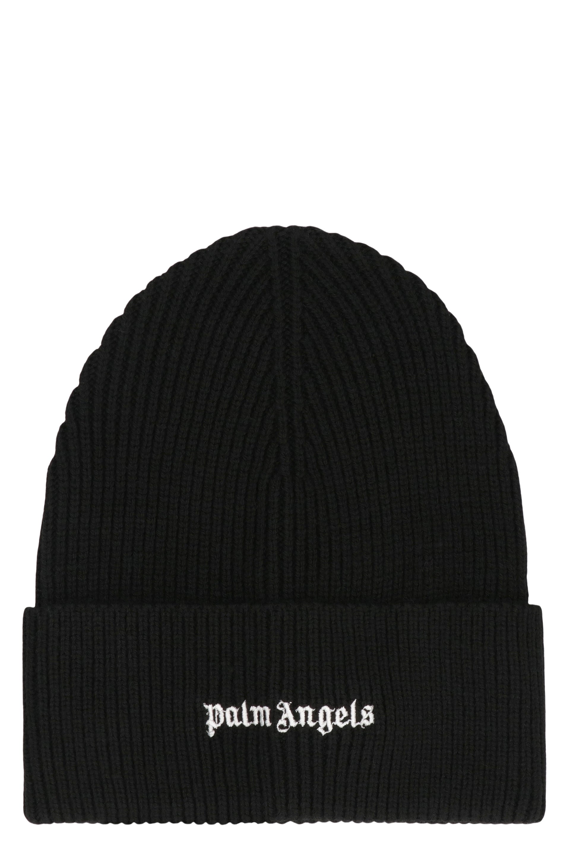 PALM ANGELS Knit Cap with Logo - Men's Winter Accessory - Banlieue91 -