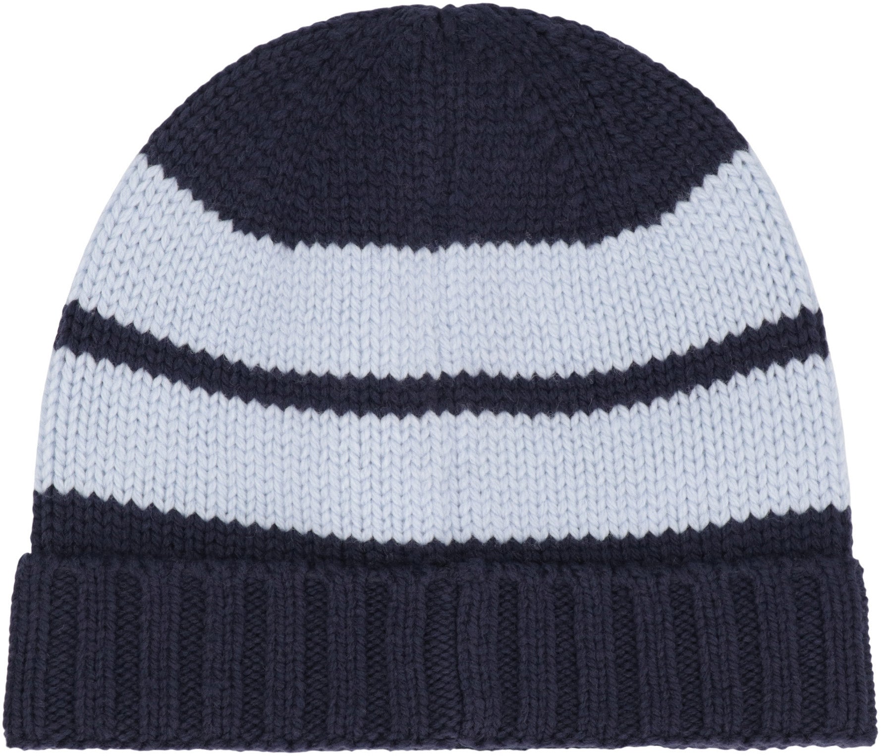 STONE ISLAND Wool Knit Hat with Contrast Stripes and Ribbed Cuff - Banlieue91 -