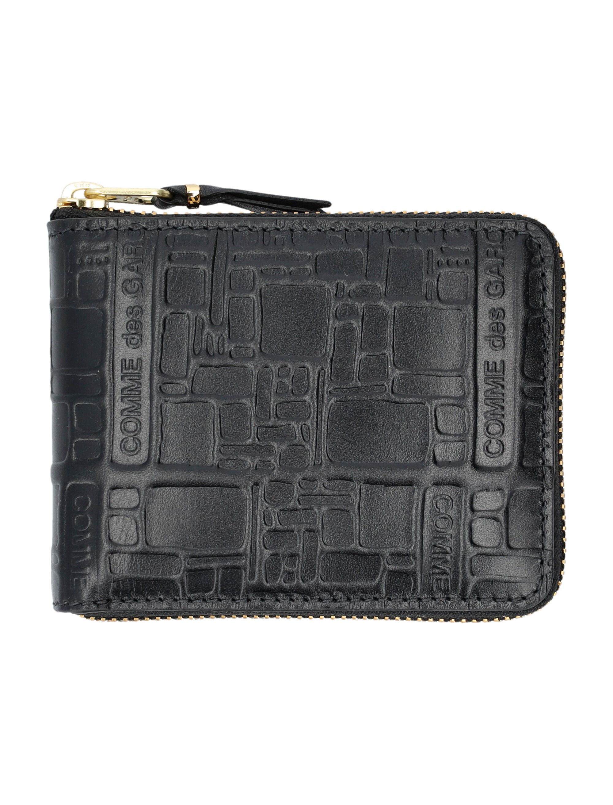 COMME DES GARÇONS WALLET Mini Embossed Logotype Wallet with All-Around Zip Closure - Banlieue91 -