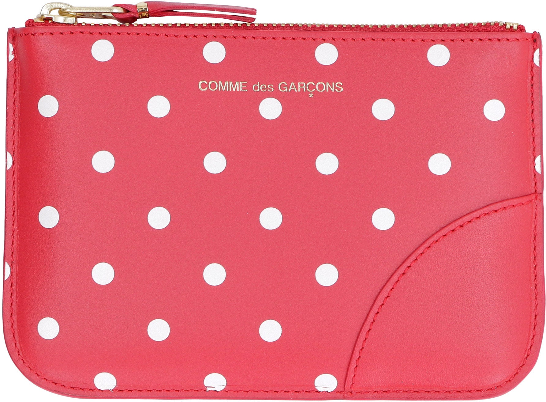 COMME DES GARÇONS WALLET Logo Detail Mini Flat Leather Pouch Handbag - Banlieue91 -