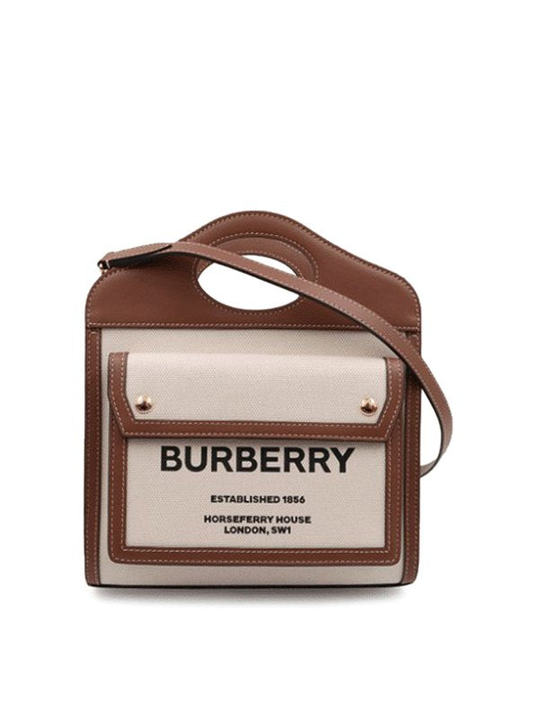 Burberry Canvas Smooth Calfskin Mini Two Tone Freya Tote