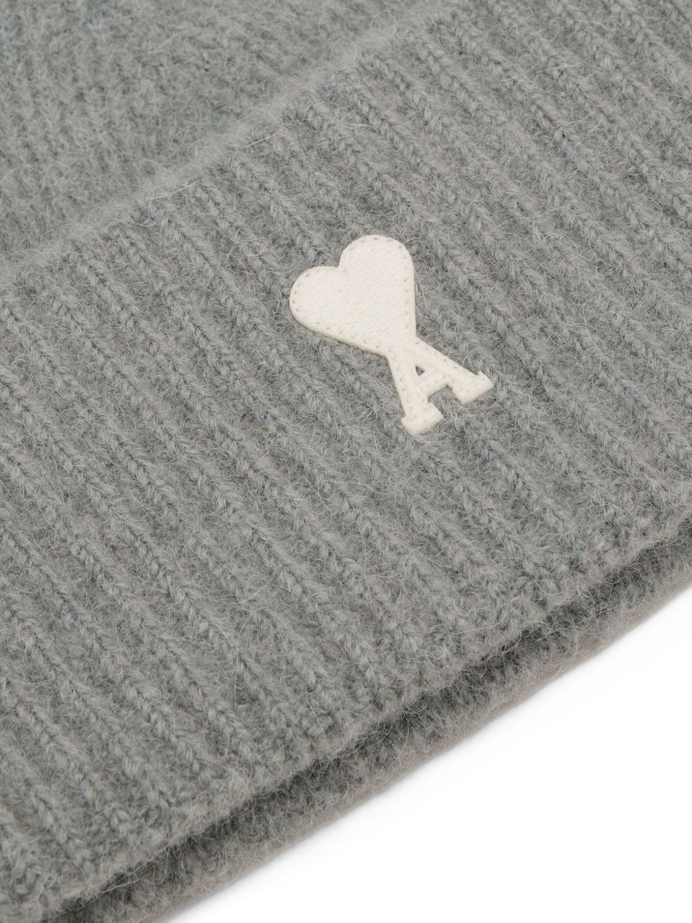 AMI PARIS Ribbed Wool Beanie with Turned-Up Hem - Banlieue91 -