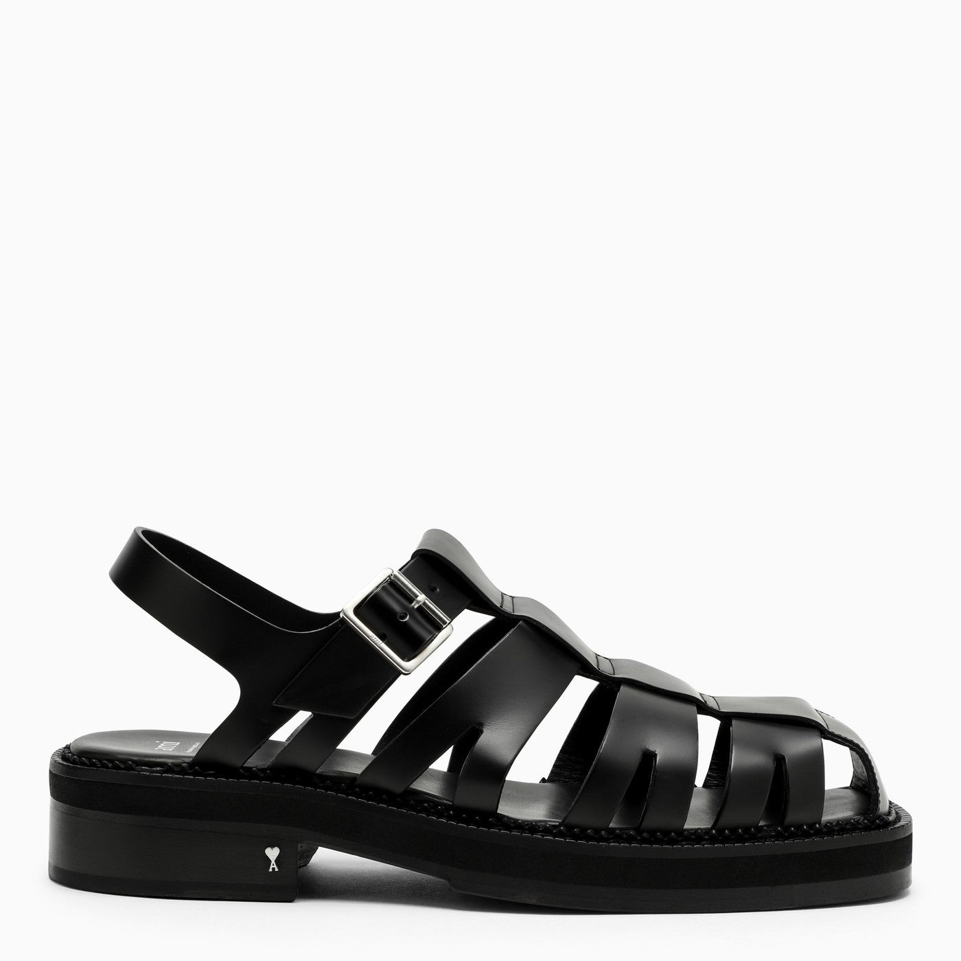 Ami Paris Black Fisherman Sandals In Leather - Banlieue91 -