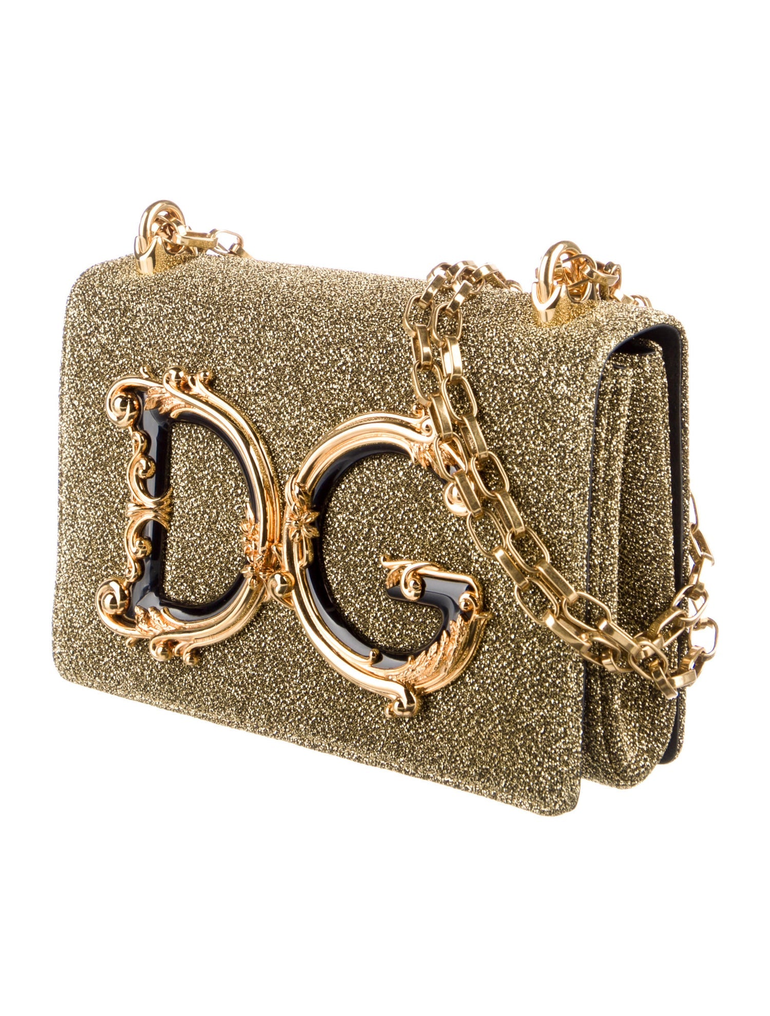 Dolce & Gabbana Girls Baroque Logo Metallic Mini Crossbody Bag - Banlieue91