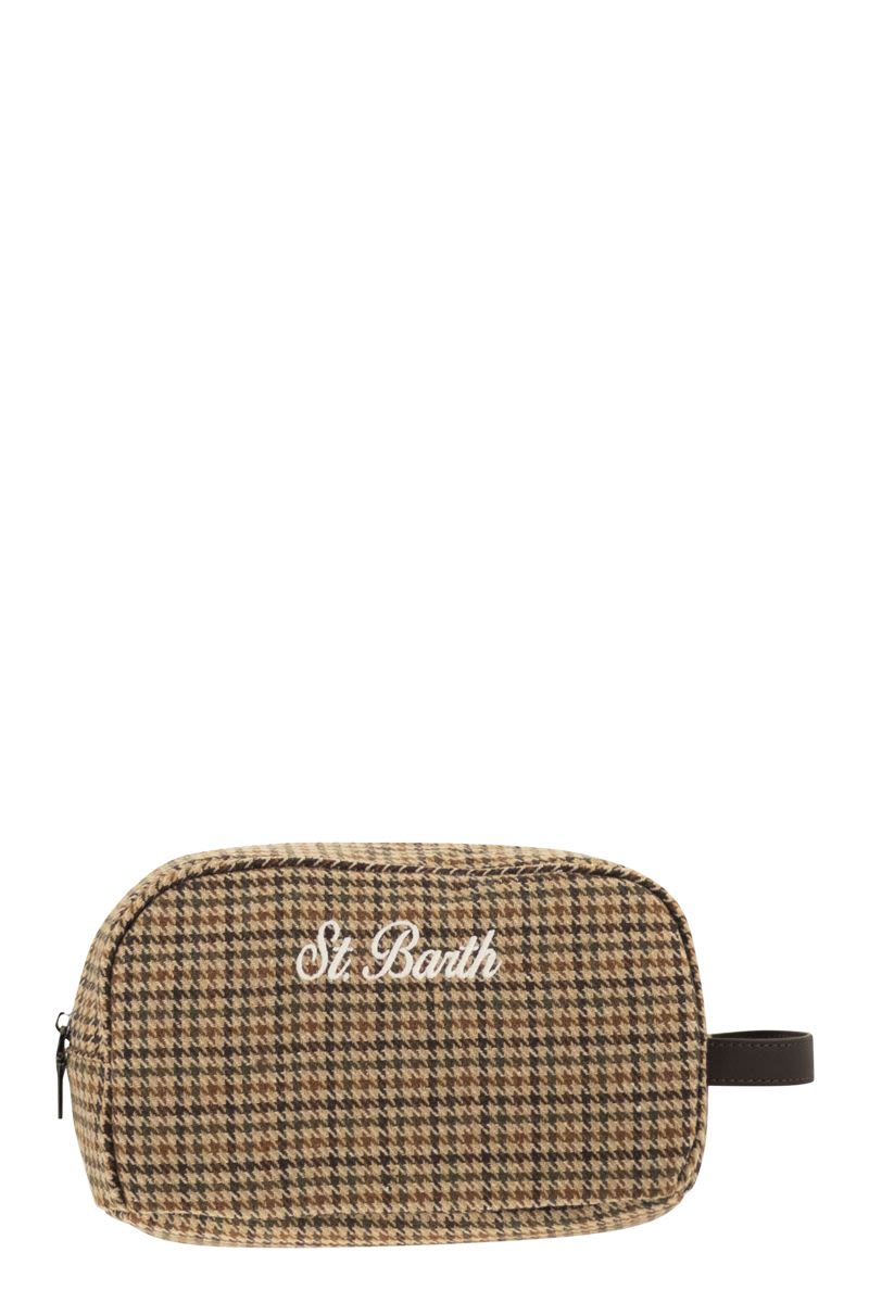 MC2 SAINT BARTH Mini Houndstooth Wool Blend Beauty Case - FW25 - Banlieue91 -