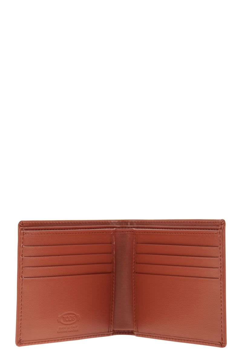 TOD'S Men's Mini Leather Wallet with Timeless Logo - 11 x 9.5 x 1.5 cm - Banlieue91 -