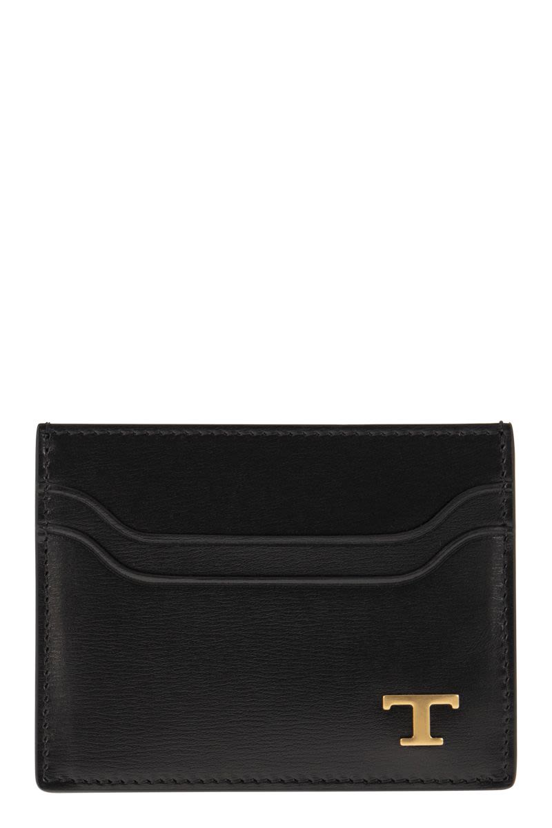 TOD'S Leather Card Holder with Timeless Logo - Mini Size - Banlieue91 -