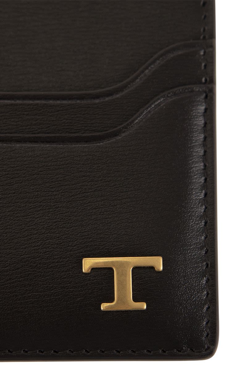 TOD'S Mini Leather Card Holder with Timeless Logo - Banlieue91 -