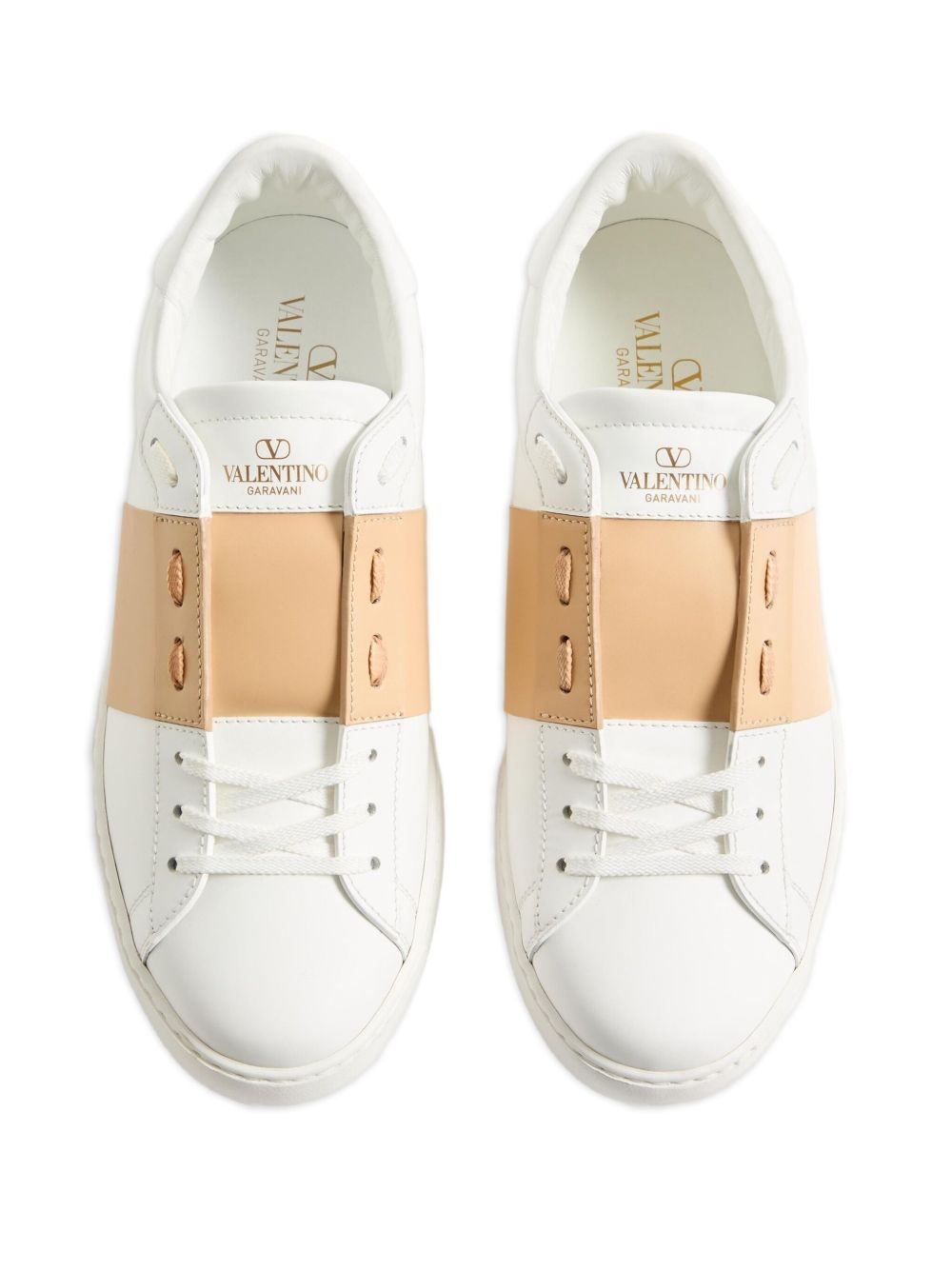 VALENTINO GARAVANI Open Leather Sneaker with Contrast Band and Stud Details - Banlieue91 -