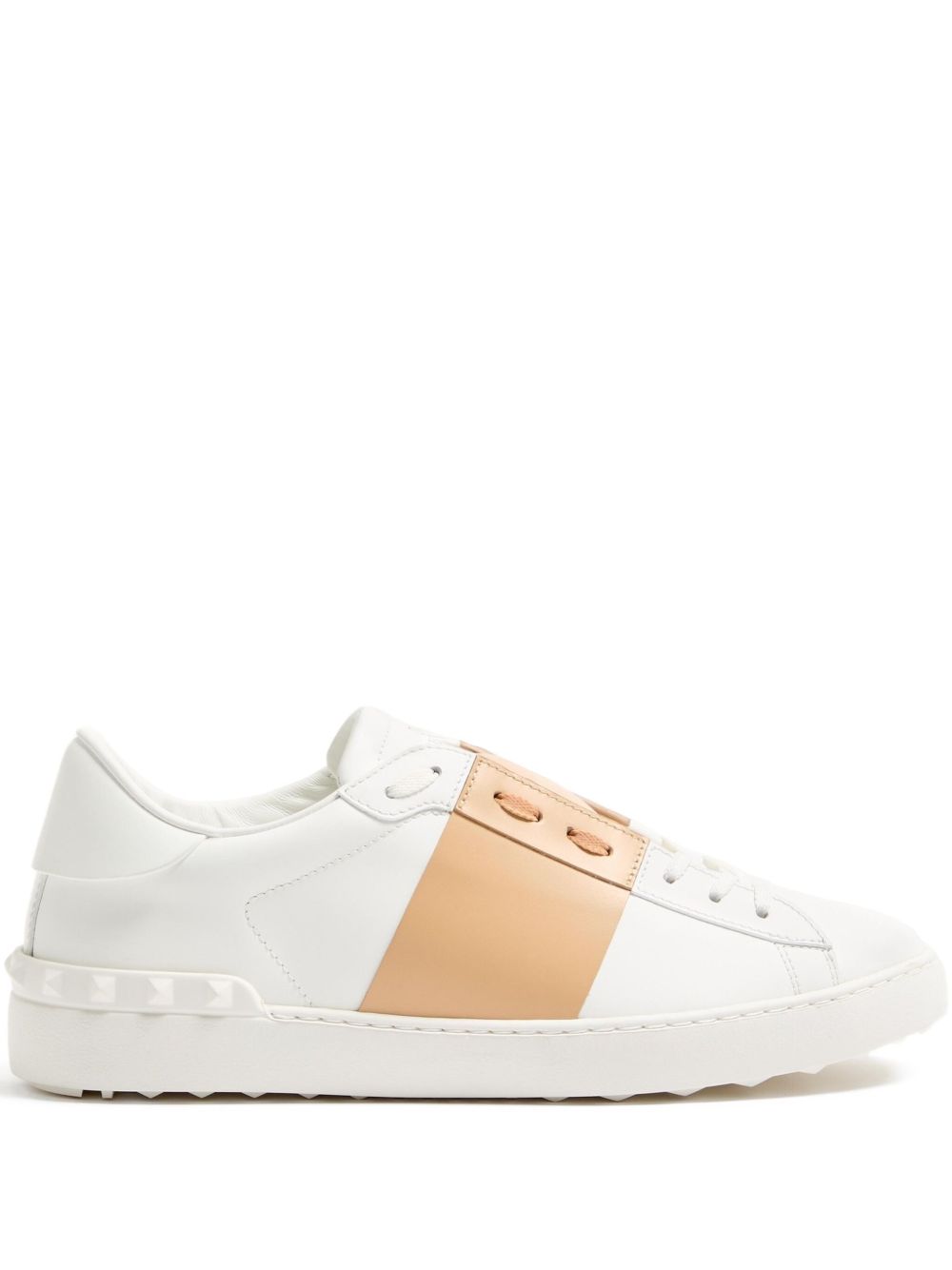 VALENTINO GARAVANI Open Leather Sneaker with Contrast Band and Stud Details - Banlieue91 -