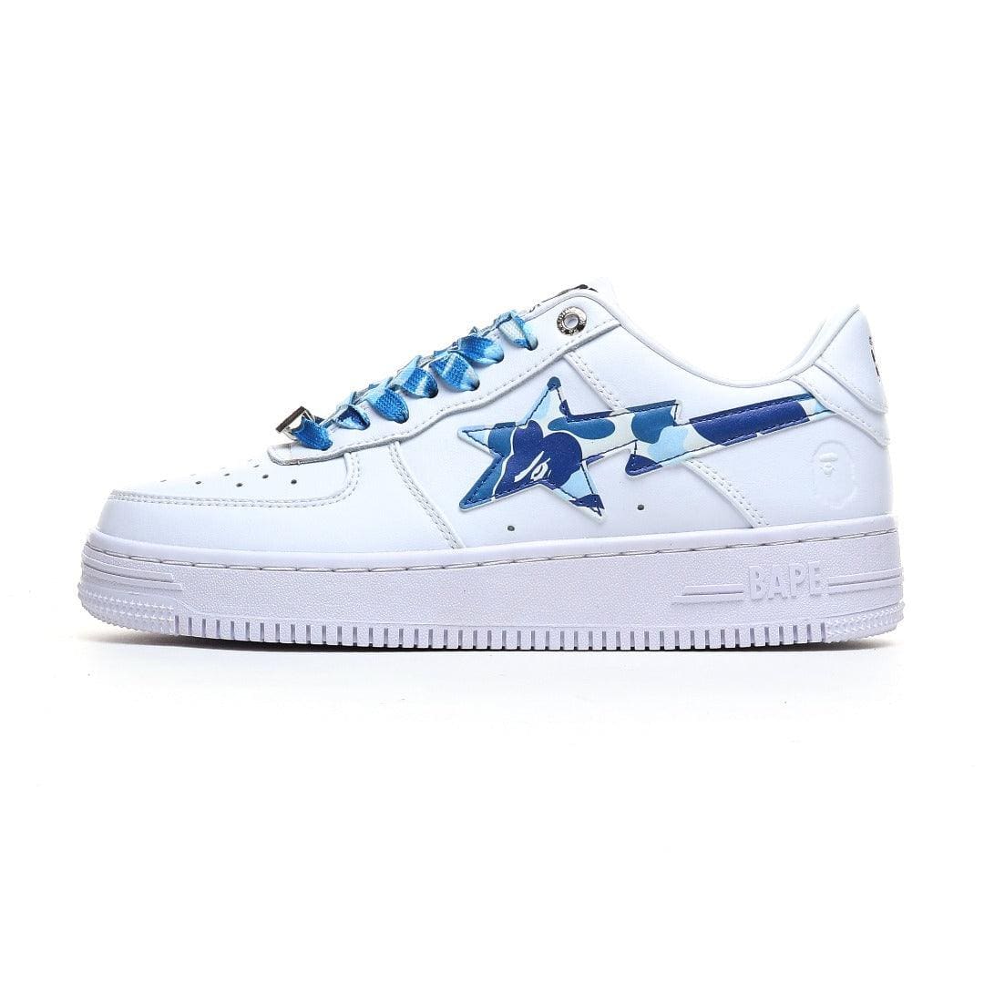 A Bathing Ape Bape Sta Low Camo White Blue Sneakers | Banlieue91