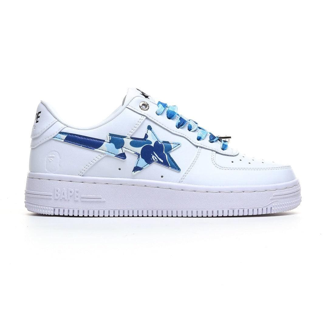 A Bathing Ape Bape Sta Low Camo White Blue Sneakers | Banlieue91