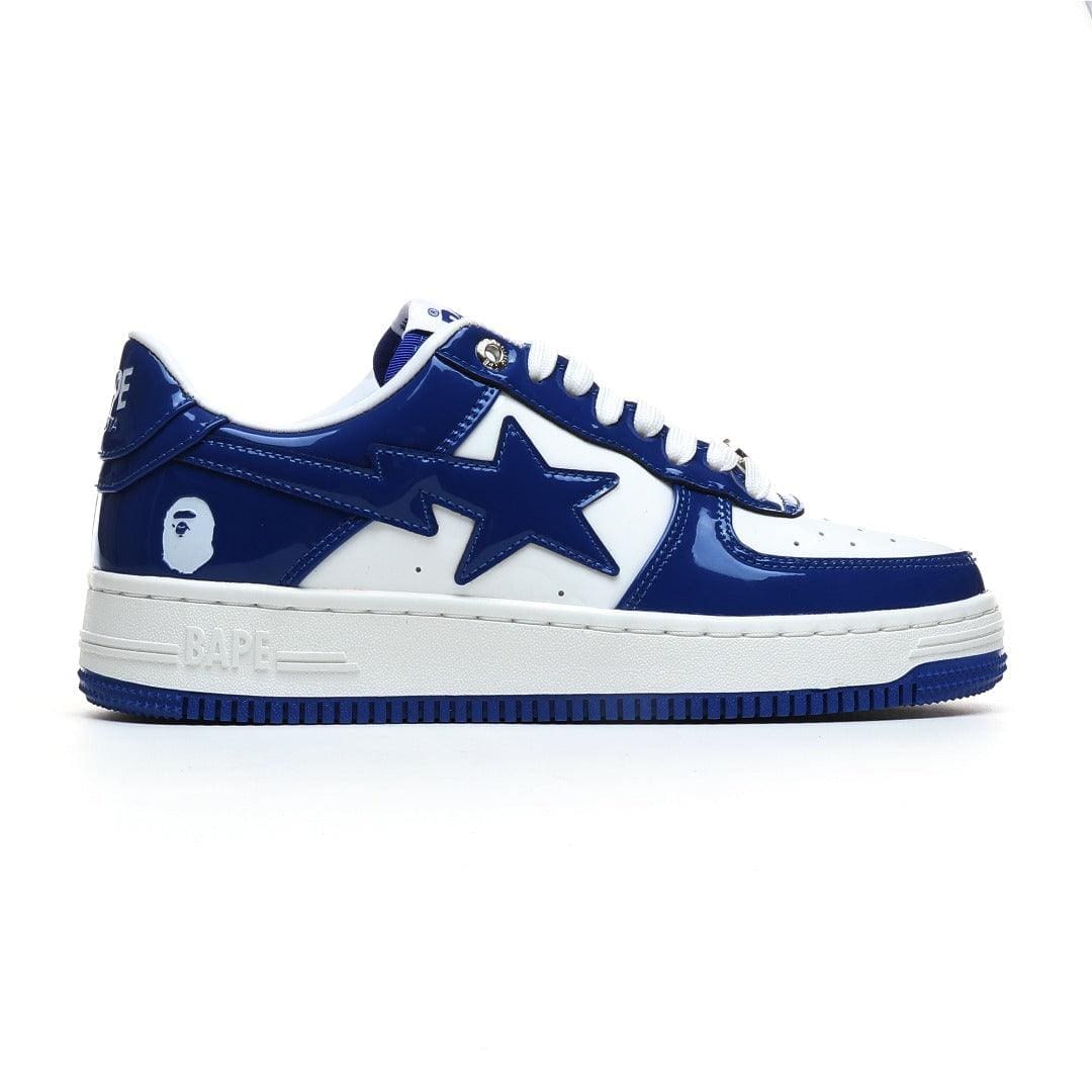 A Bathing Ape Bape Sta Patent Leather 'White Blue' | Banlieue91