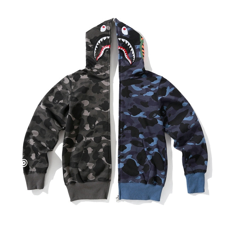 APE Color Camo Crazy Shark Full Zip Hoodie A Bathing Ape - Banlieue91