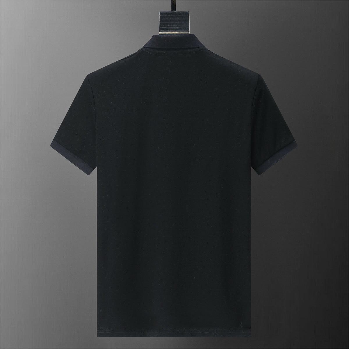 Moncler Black T-Shirt with Collar - Banlieue91