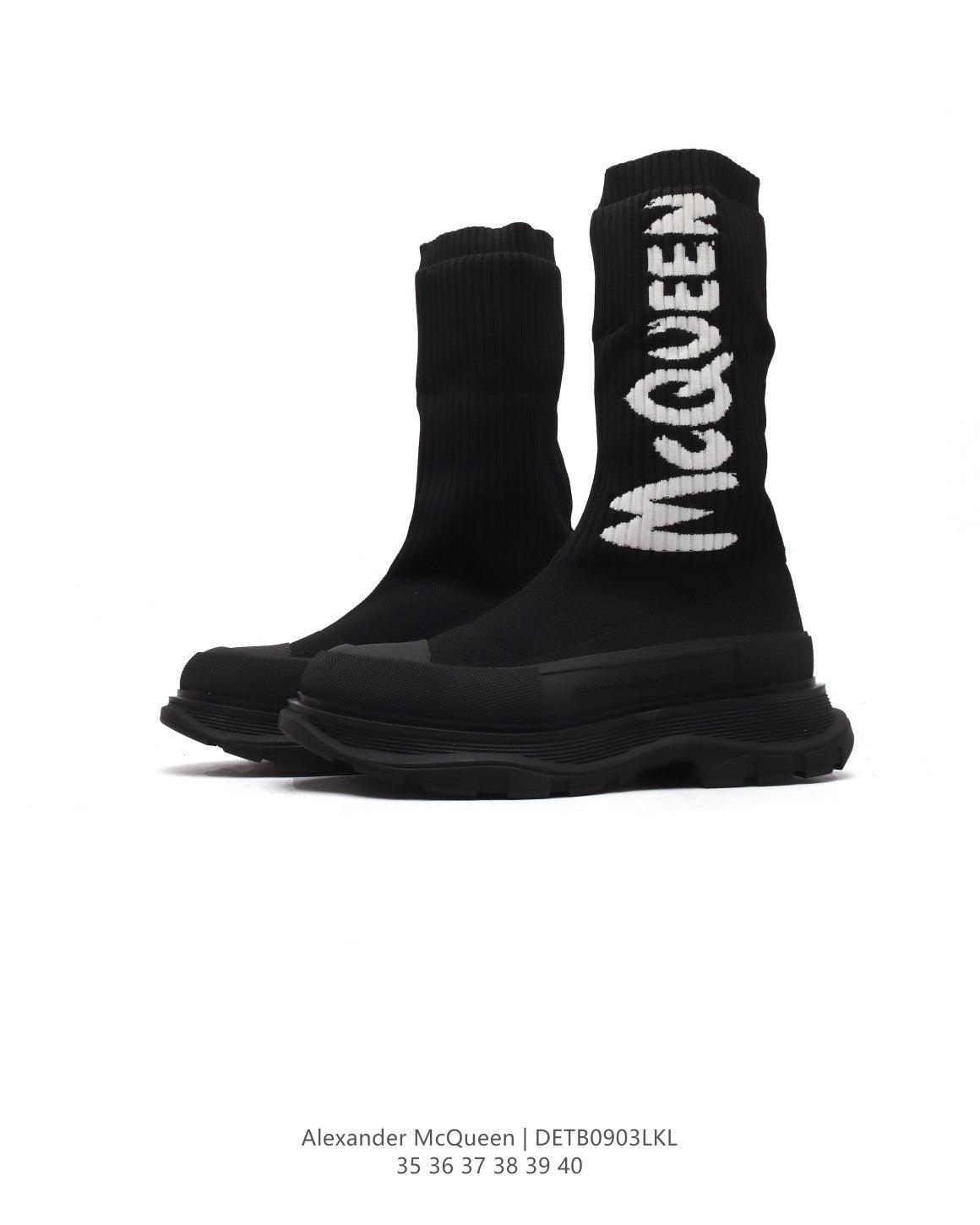 Alexander McQueen Graffiti Knit Tread Slick Boot - Banlieue91