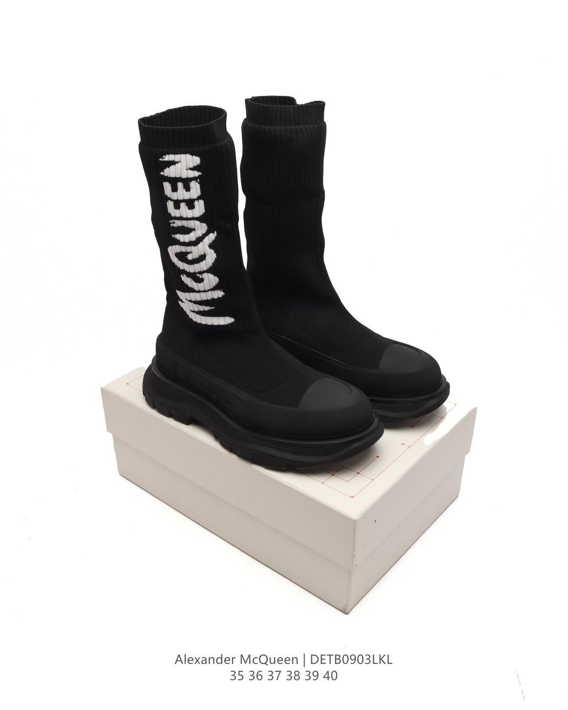 Alexander McQueen Graffiti Knit Tread Slick Boot - Banlieue91